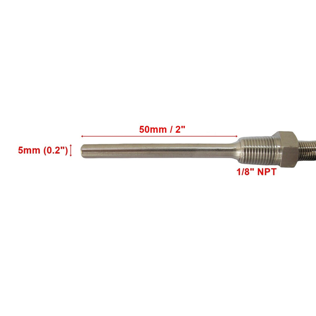 Waterproof Temperature Sensors RTD PT100 SS Probe with 1/8” NPT Threads