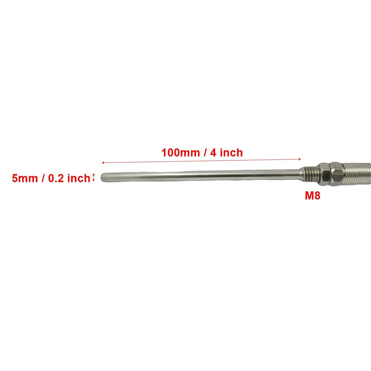 RTD PT100 Temperature Sensor Stainless Steel Probe with PVC Cable