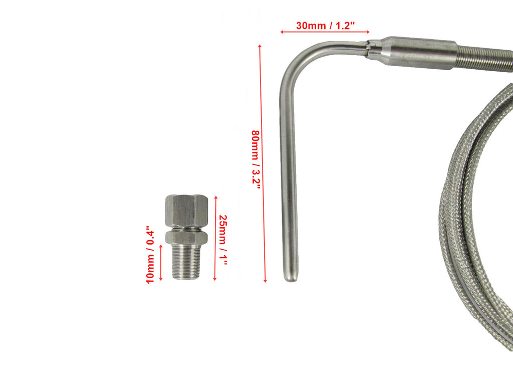 Blue EGT Exhaust Gauge with Alarm EGT Sensors & Weld Bund Combo Kit