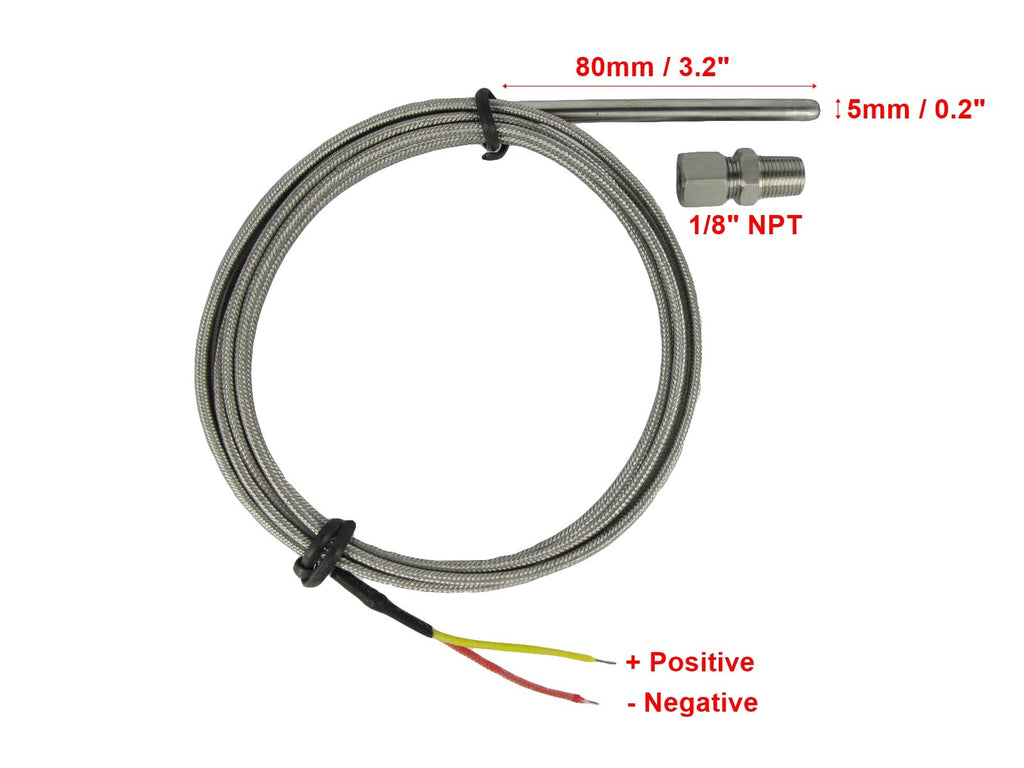 EGT Temperature Sensors Kit with Digital EGT Gauge & 2 Alarm Outputs (℃ / ℉)