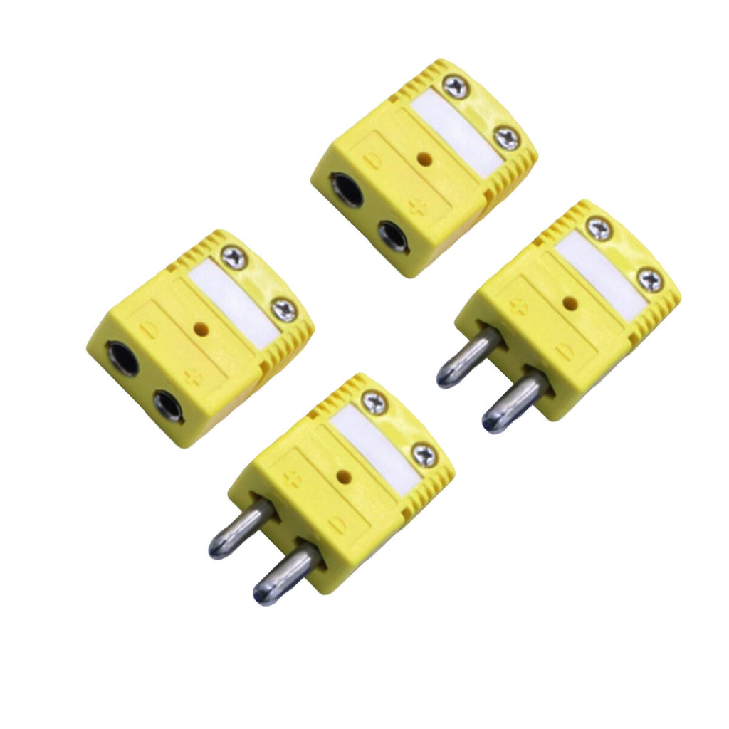 Set of 2 pc Type K Standard Male & Female Round Pin Thermocouple Connector