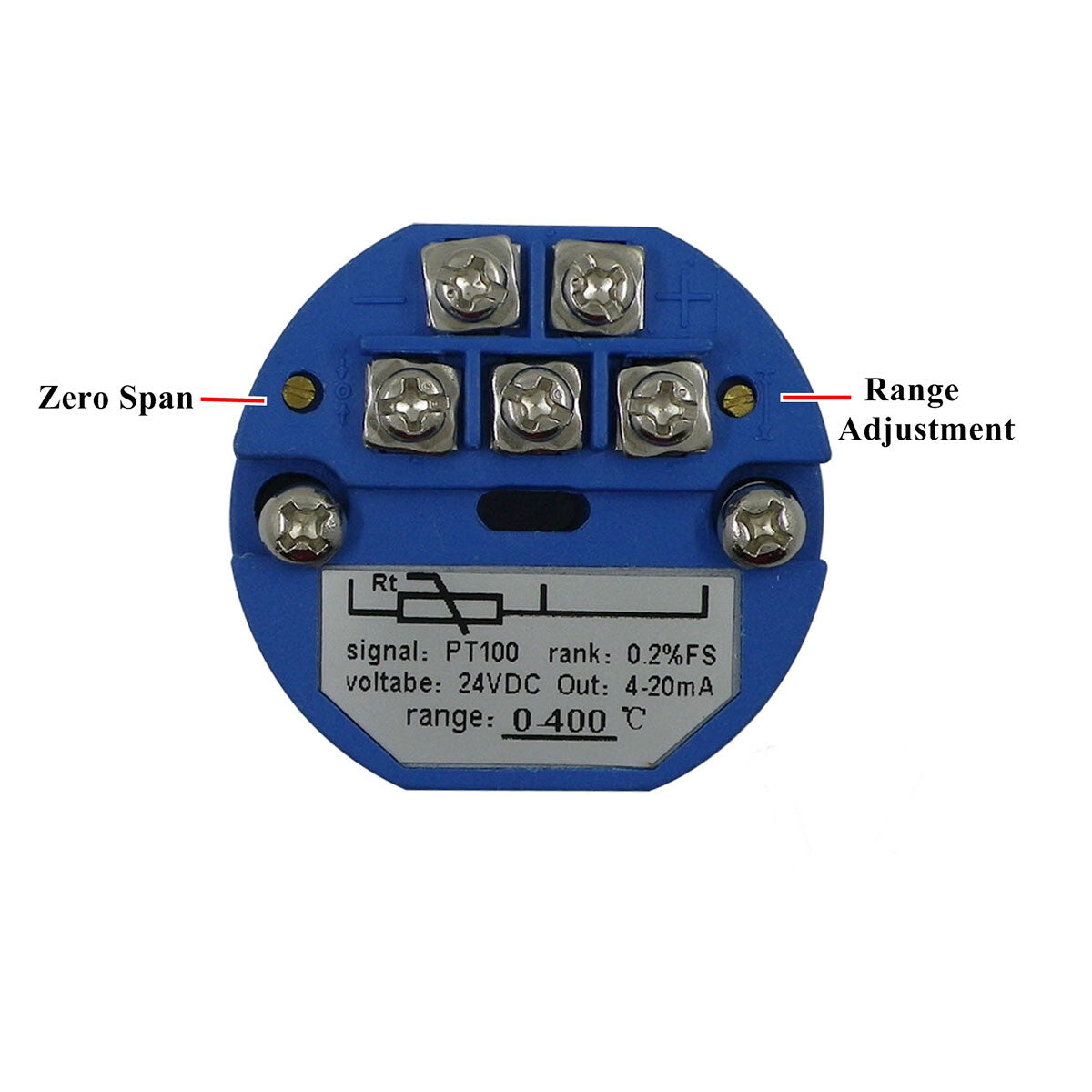 RTD PT100 Temperature Sensors Transmitter with 4~20mA Output (0-400 ℃/ 32-752℉)