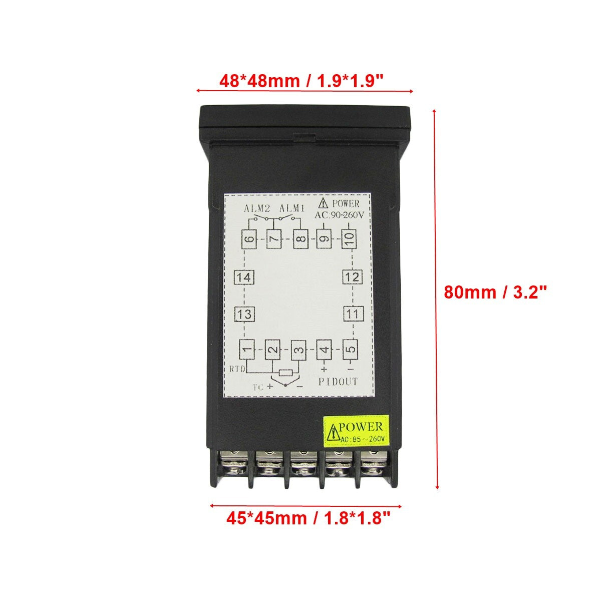Digital PID Temperature Controller w SSR HighTemp Sensors in ℃ / ℉ (2 Alarm)