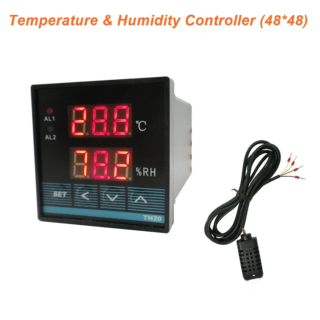 Digital Temperature and Humidity Controller inc Sensors w Relay Output (48*48)