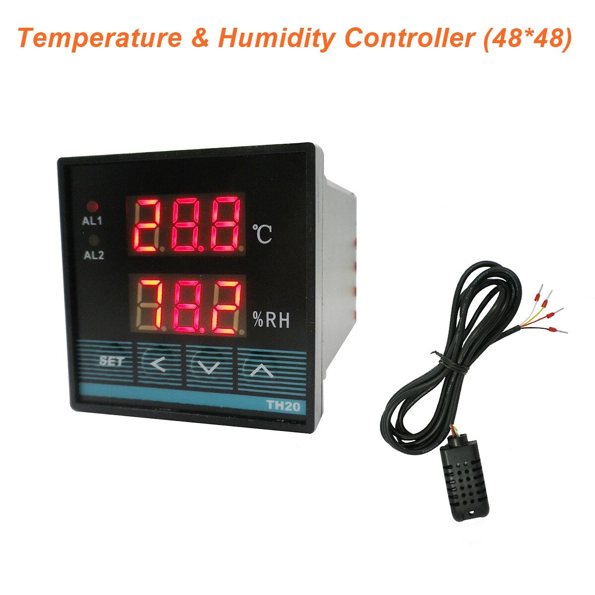Digital Temperature and Humidity Controller inc Sensors w Relay Output (48*48)