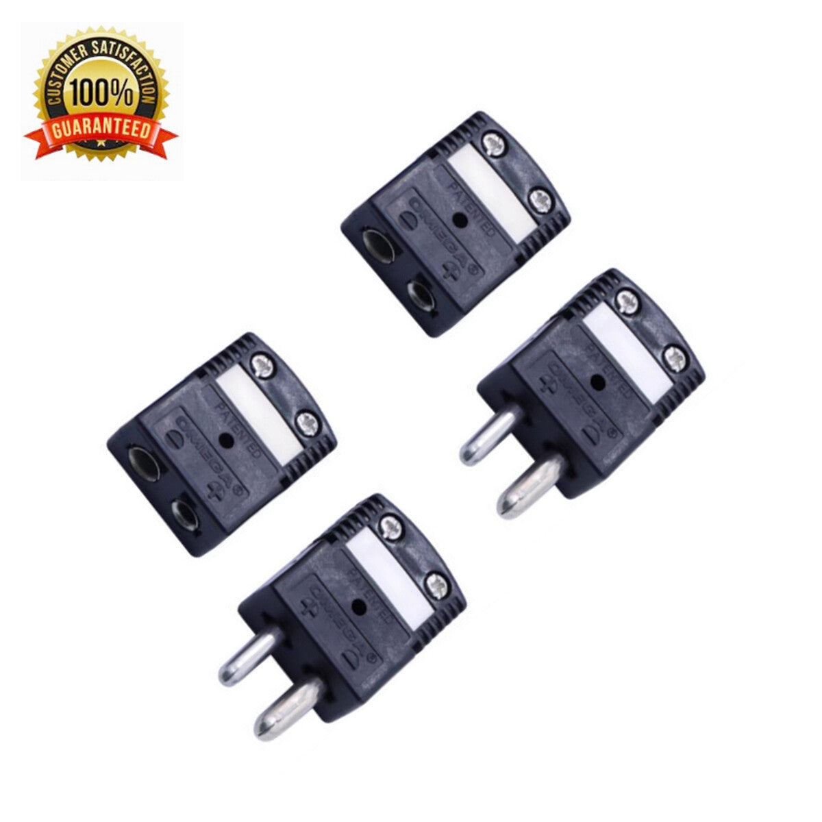 Set of 2 pc Type J Standard Male & Female Round Pin Thermocouple Connector