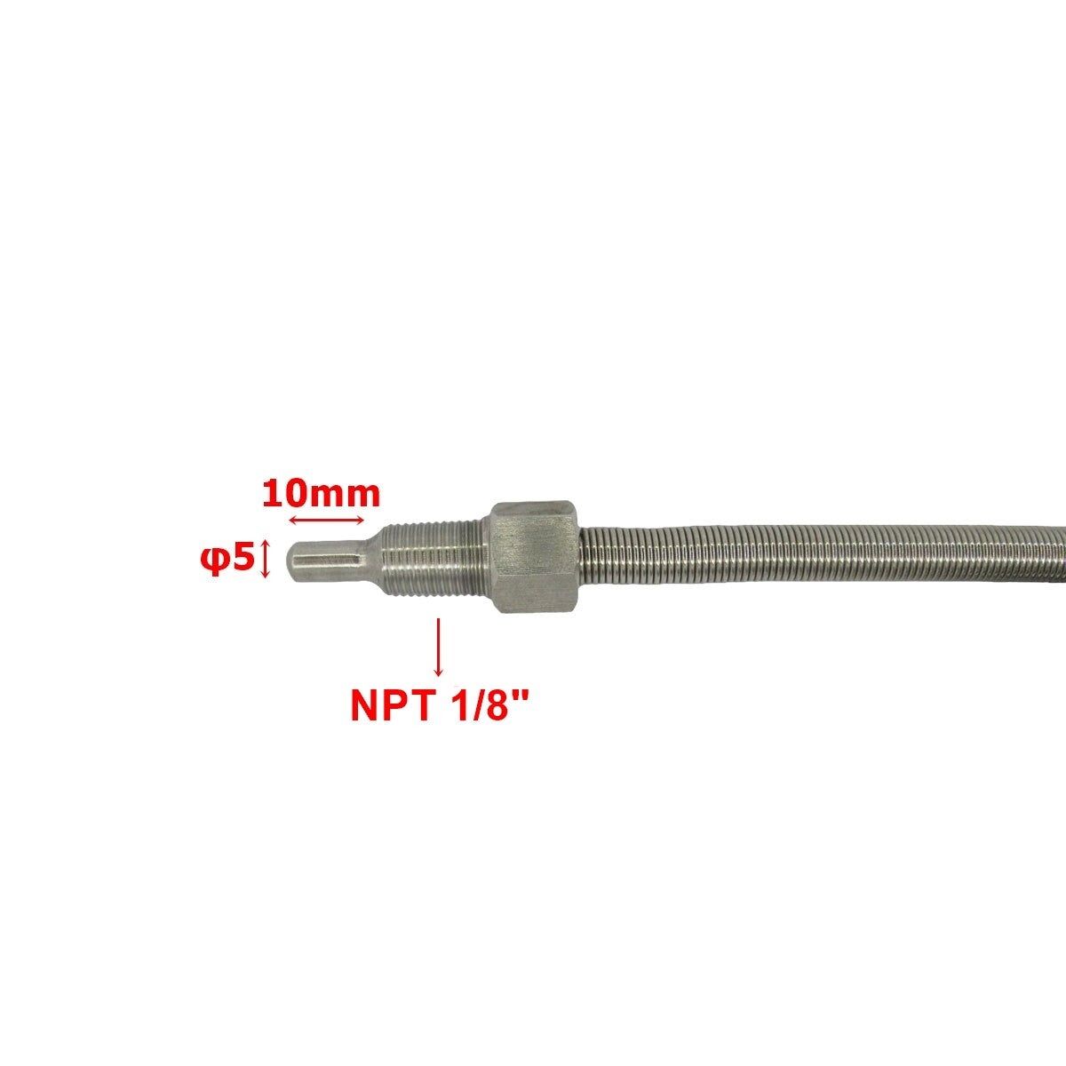 EGT High Temperature Sensors K Type Thermocouple Probe with 1/8" NPT Threads